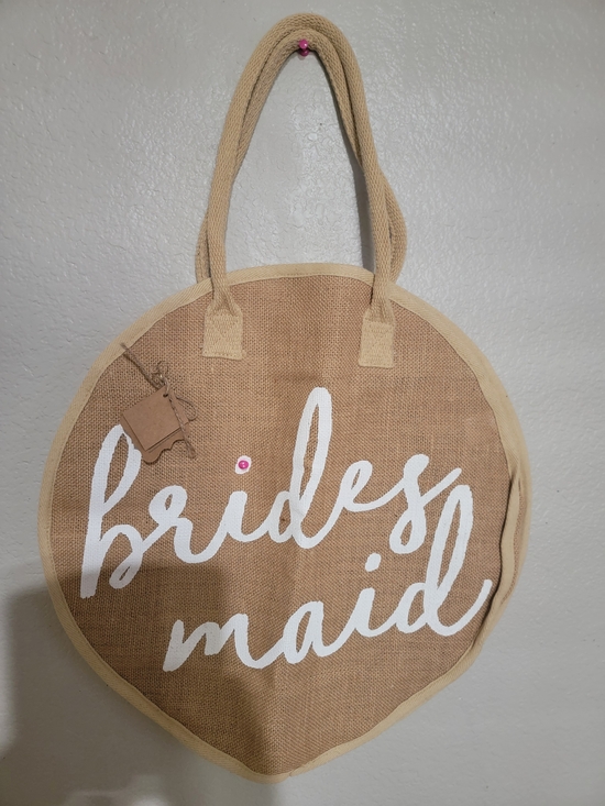 Handbags - Bridesmaid Round Jute Tote Bag - Natural